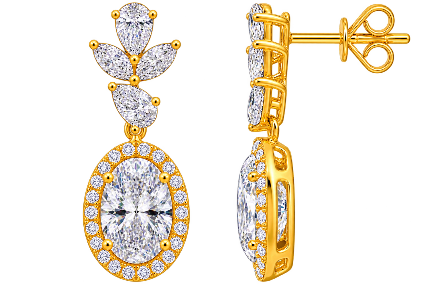 LD-S002E matching Lab Diamond earrings true product