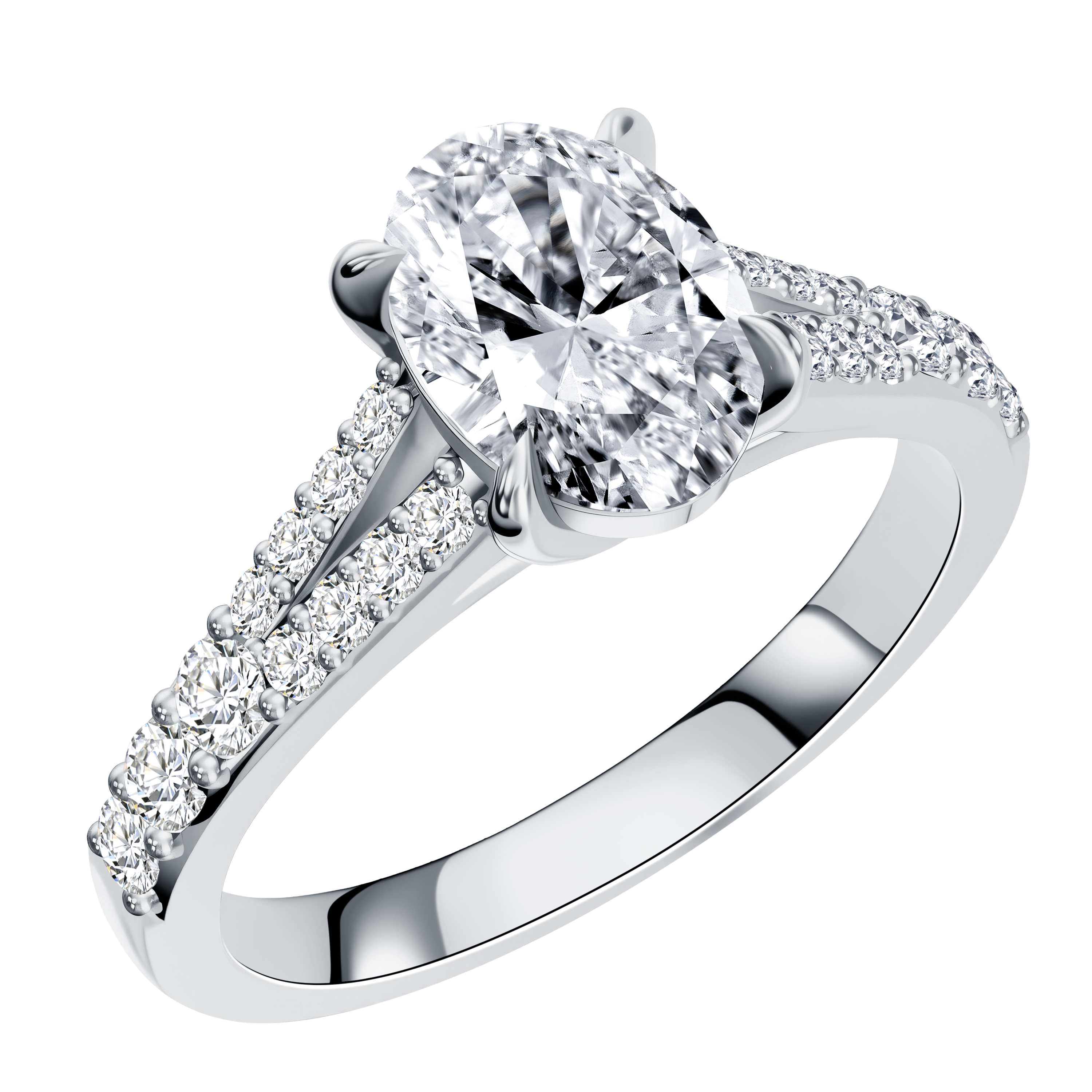 White gold round solitaire ring