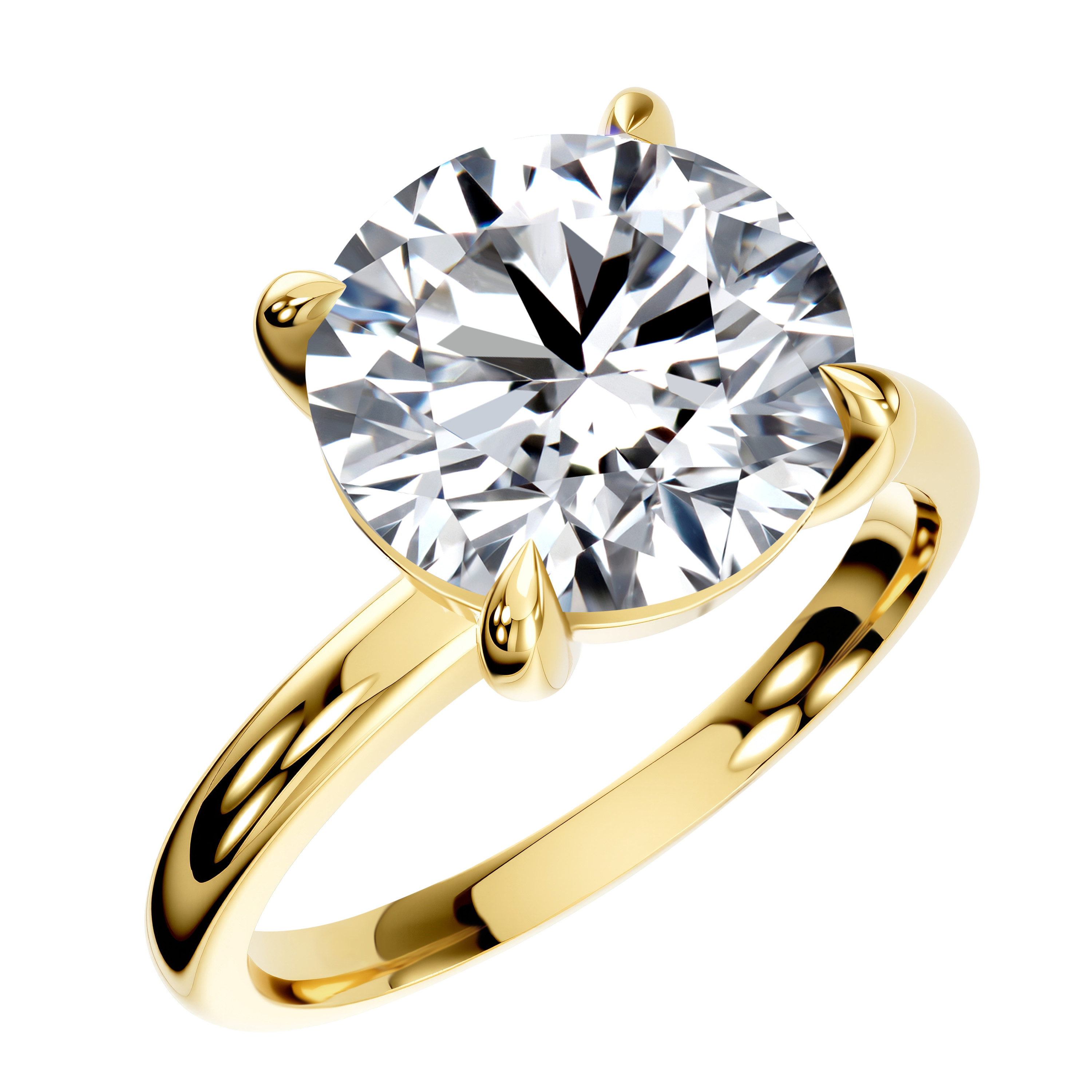 Yellow gold pear solitaire ring