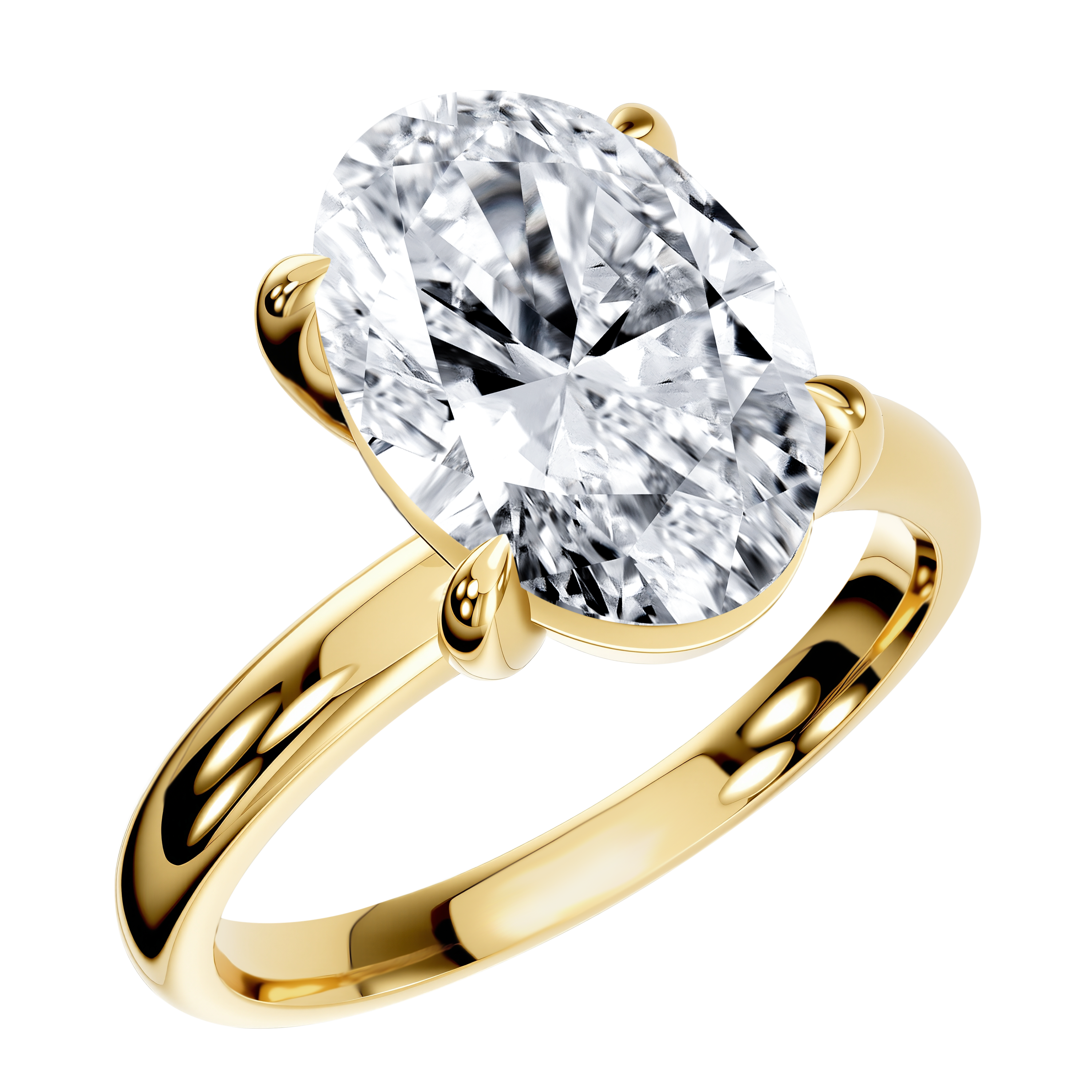 Yellow gold pear solitaire alternate ring